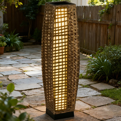 Solar Rattan Floor Lamp