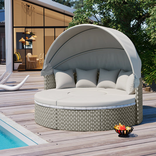 Round Rattan Daybed Sectional