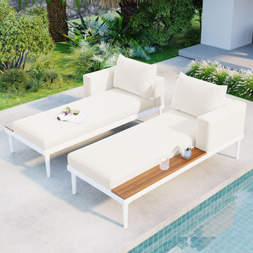Modern Metal Daybed with Wood Side Spaces