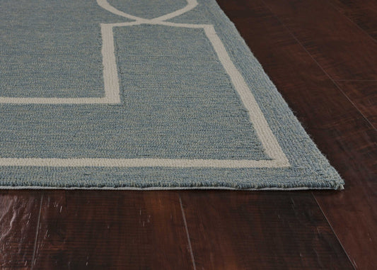 Spa Coastal Bordered Indoor/Outdoor Area Rug, 5' x 7'