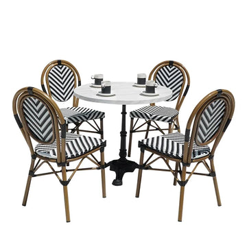 Outdoor Furniture Set PVC Rattan Chair Outdoor Chairs Suitable for Courtyard Garden Waterproof Metal Table and Chairs