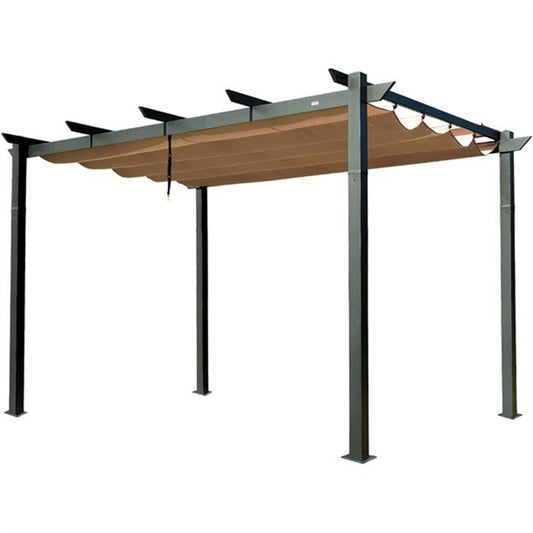Retractable Aluminum Pergola with Sun Shade Canopy