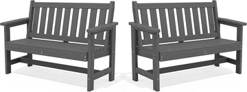Weatherproof Two-Person Outdoor Bench, 660 lb Capacity