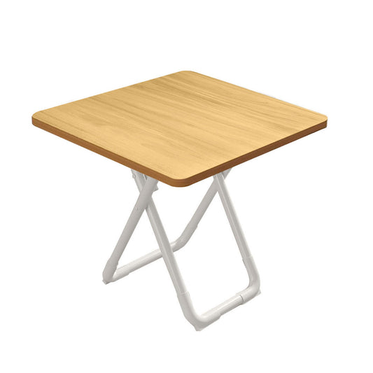 80cm Square Wood-Top Dining Table with White Legs