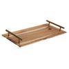 NNEAGS 36cm Brown Rectangle Wooden Acacia Food Serving Tray Charcuterie Board Centerpiece  Home Decor