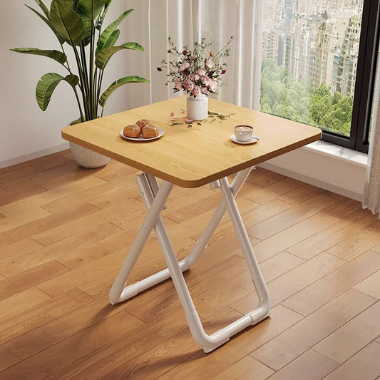 SOGA 2X 80cm Wood Color Board Square Table with White Legs Modern and Stylish Design for Home Decor-1