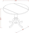 Contemporary Pedestal Table 42 Inches Acacia Walnut