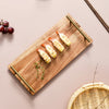 NNEAGS 36cm Brown Rectangle Wooden Acacia Food Serving Tray Charcuterie Board Centerpiece  Home Decor