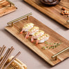 Acacia Wood Serving Tray & Charcuterie Board, 39cm Rectangle Brown