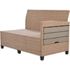 Rattan L-Shaped Patio Sectional — 5-piece outdoor wicker sectional sofa set with cushions