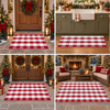 Christmas Red and White Plaid Door Mat