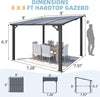8x8 Waterproof Wall-Mounted Lean-To Gazebo for Patios