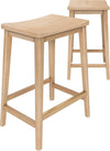 Blonde Rubberwood Counter Height Bar Stool, Set of 2