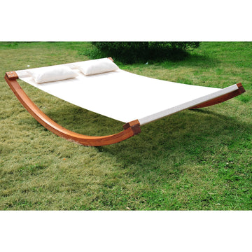 Coastal Rocking Double Hammock Lounger — White & Wood
