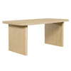 Natural Oak Veneer Dining Table with Ribbed Legs, 68 in