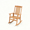 Solid Acacia Wood Outdoor Rocking Chair with Slatted Back