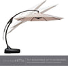 11 ft Cantilever Umbrella with Base, Champagne Aluminum