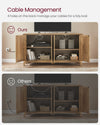 Honey Brown Buffet Sideboard with 4 Doors