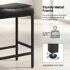 Set of 2 Black Backless Saddle Bar Stools with Footrest