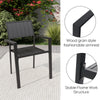 5-Piece Square Patio Dining Set with 37.8-Inch Wood-Grain Table and 4