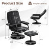 Swivel Recliner Lounge Chair with Ottoman, Black