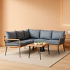 Patio Furniture Set 4 Piece Wicker Outdoor Grey Sectional