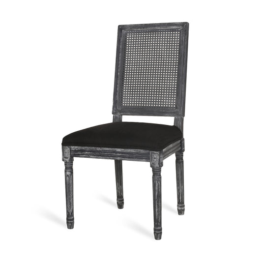 Cane-Back Solid Wood Dining Chairs, Set of 2
