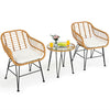 Rattan Conversation Set — 3 Piece