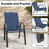 5-Piece Patio Dining Set with Wood-Grain Table, Umbrella Hole and 4