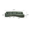 Curved 3-Piece Sectional with Chaise, Right-Hand Facing