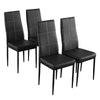 Elegant High-Back Dining Chairs, White & Black — Set of 4