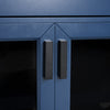 Blue 67" TV Console with Glass Doors & Storage