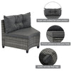 8-Piece Outdoor Wicker Sectional Sofa Set, Gray with Cushions