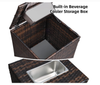 4-Piece Wicker Conversation Set with Cooler Storage