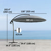 9 Ft Cantilever Patio Umbrella with 16 Fibreglass Ribs