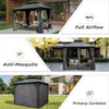 8' x 8' Hardtop Aluminum Gazebo with Netting & Curtains