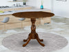 Contemporary Pedestal Table 42 Inches Acacia Walnut