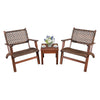 Eucalyptus & Rattan Patio Set — 3 Pc