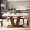47" White Oak Dining Table with Heavy Pedestal Base