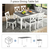 Solid Wood 7-Piece Dining Set with 6 X-Back Chairs
