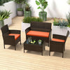 Elegant Rattan Patio Furniture Set with Cushions and Table