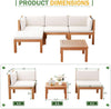 Acacia Wood Outdoor Sectional Sofa Set with Cushions