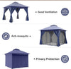 10x10 ft Navy Blue Patio Gazebo with Weather-Resistant Netting