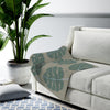 Abstract Leaves Green Plush Throw Blanket