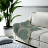 Abstract Leaves Green Plush Throw Blanket