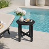 16-Inch HDPE Round Outdoor Side Table for Patio, Porch or Poolside
