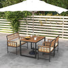 4-Piece Patio Dining Set with 47-Inch Acacia Table
