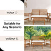 Outdoor Wood Sofa Set Natural Acacia With Thick Cushions