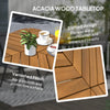 Slatted Acacia Outdoor Dining Table with Steel Legs