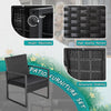 3 Piece Wicker Conversation Bistro Set Outdoor Patio Furniture Black Rattan Chairs Coffee Table For Garden Lawn Porch